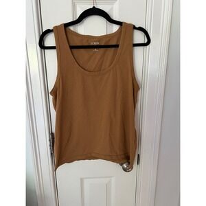 J.Crew Broken-In Jersey Tank Top Brown Cotton Scoop Neck Sleeveless Medium